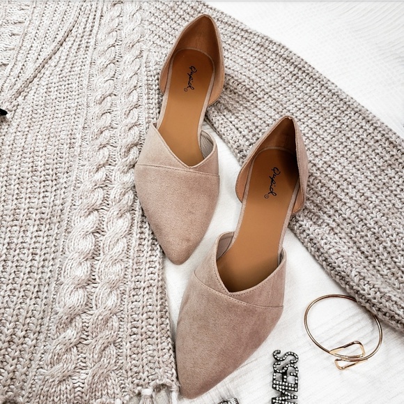 Price firm//The Chantilly// Taupe vegan suede Flat - Picture 6 of 8
